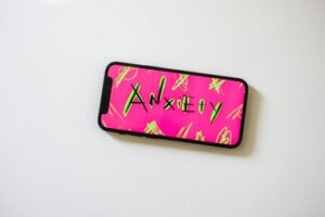 Phone with pink anxiety